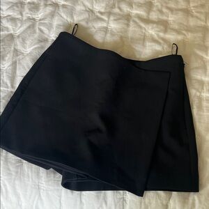 ZARA Black Mini Skort with Subtle Wrap